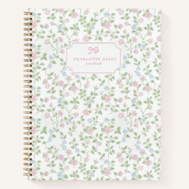Cottagecore | grandmillennial Floral Bow Notitieboek