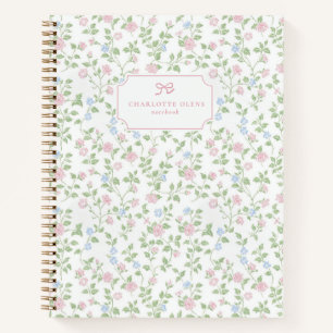 Cottagecore grandmillennial Floral Bow Notitieboek