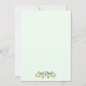 Cottagecore groene babyshower kaart (Achterkant)