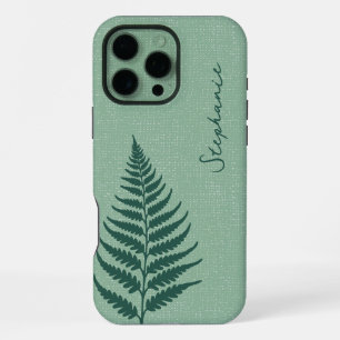 Cottagecore Groene Bos Varens Aangepaste Naam iPhone 16 Pro Max Hoesje