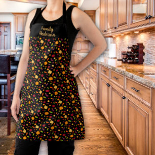 Cottagecore groenten naam zwart schort