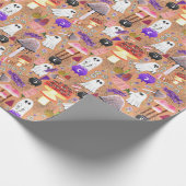 Cottagecore Halloween Ghouls Cadeaupapier (Hoek)
