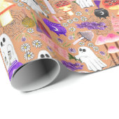 Cottagecore Halloween Ghouls Cadeaupapier (Rol Hoek)