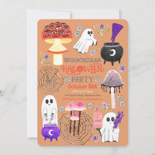 Cottagecore Halloween Ghouls Kaart (Voorkant)