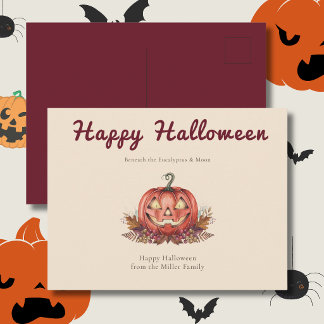 Cottagecore Halloween Pompoen Briefkaart
