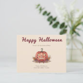 Cottagecore Halloween Pompoen Briefkaart (Staand voorkant)