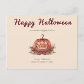 Cottagecore Halloween Pompoen Briefkaart (Voorkant)