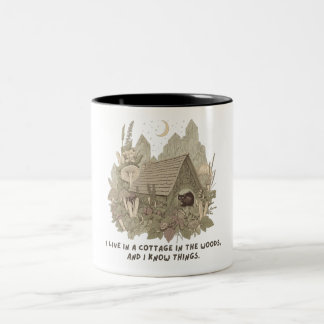 Cottagecore Heksenmok | Bosheks Koffiemok |  Tweekleurige Koffiemok