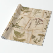 Cottagecore Herbarium Wrap Cadeaupapier (Uitgerold)