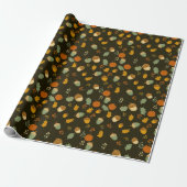 Cottagecore Herfst Patroon Cadeaupapier (Uitgerold)