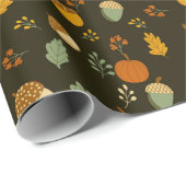 Cottagecore Herfst Patroon Cadeaupapier (Rol Hoek)