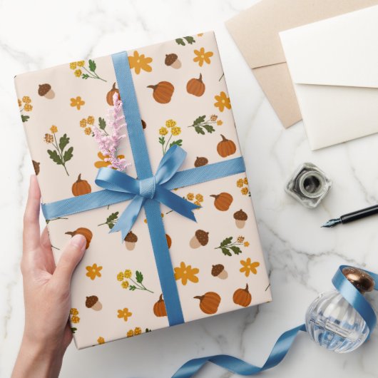 Cottagecore Herfstpatroon Cadeaupapier (Geschenken)