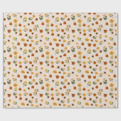 Cottagecore Herfstpatroon Cadeaupapier (Vlak)