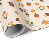 Cottagecore Herfstpatroon Cadeaupapier (Rol Hoek)