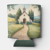 Cottagecore Kapel Pad Pastellandschap Blikjeskoeler (Achterkant)