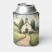 Cottagecore Kapel Pad Pastellandschap Blikjeskoeler (Blikje Achterkant)