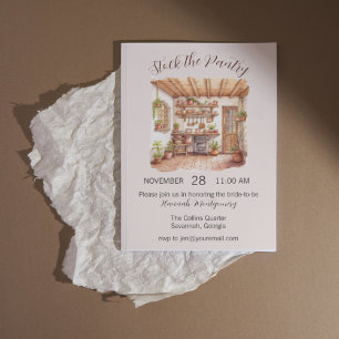 Cottagecore Keuken Bruidsdouche Uitnodiging