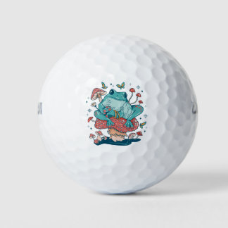 Cottagecore kikker op paddestoel huis golfballen
