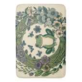 Cottagecore Kikker Wildbloemen Badmat (Voorkant Verticaal)