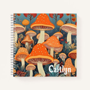 Cottagecore Kleurrijke Paddenstoelen Gepersonalise Notitieboek