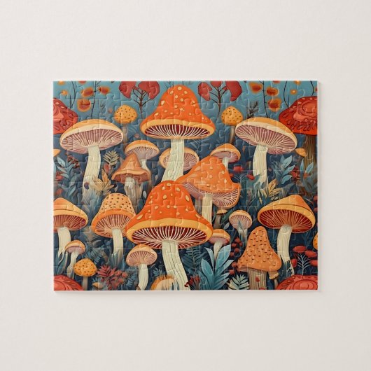 Cottagecore Kleurrijke Paddenstoelen Legpuzzel (Horizontaal)