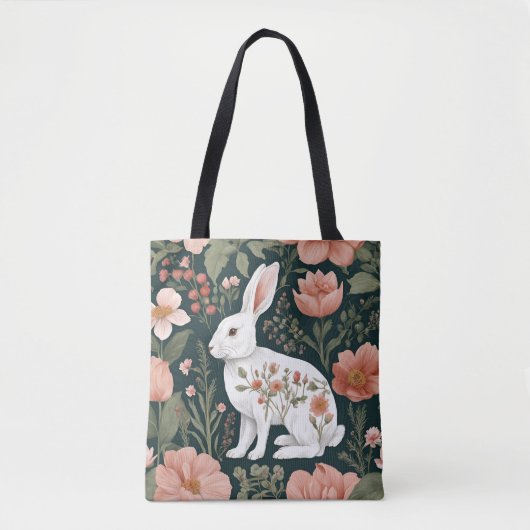 Cottagecore Knuffel Konijn Tote Bag (Voorkant)