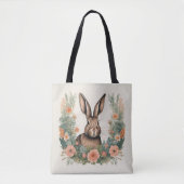 Cottagecore Knuffel Konijn Tote Bag (Voorkant)