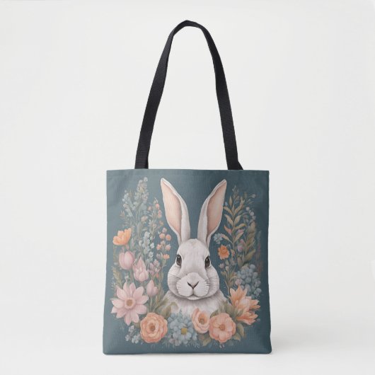 Cottagecore Knuffel Konijn Tote Bag (Voorkant)