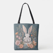 Cottagecore Knuffel Konijn Tote Bag (Achterkant)