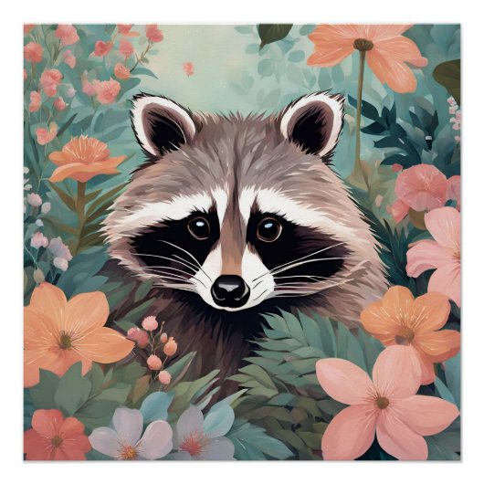 Cottagecore Knuffel Wasbeer Perfect Poster (Voorkant)