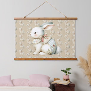 Cottagecore Konijn Charme All-Over Print Schort Hangend Wandkleed