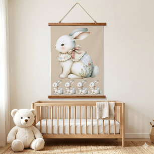 Cottagecore Konijn Charme Babydeken Hangend Wandkleed