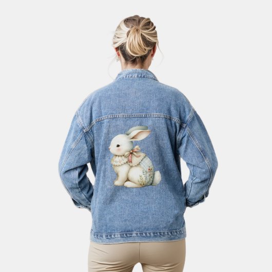 Cottagecore Konijn Charme Denim Jacket (Model)