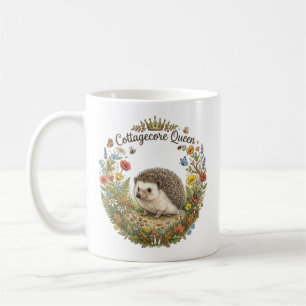 Cottagecore Koningin Cute Egel Bloemenkrans Koffiemok