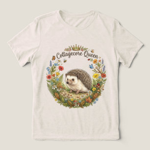 Cottagecore Koningin Knuffel Egeltje Bloemenkrans Tri-Blend Shirt