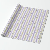 Cottagecore Lavendel Bloemige Inpakpapier (Uitgerold)