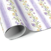 Cottagecore Lavendel Bloemige Inpakpapier (Rol Hoek)