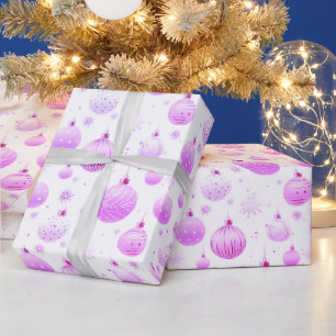 Cottagecore Lavendel Roos Kerstballen Cadeaupapier
