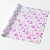 Cottagecore Lavendel Roos Kerstballen Cadeaupapier (Uitgerold)
