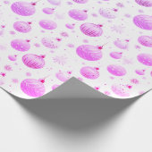 Cottagecore Lavendel Roos Kerstballen Cadeaupapier (Hoek)