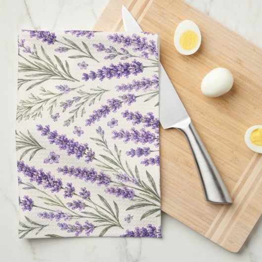 Cottagecore Lavendel Takje Botanisch Theedoek (Quarter Fold)