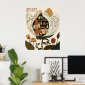 Cottagecore Leeshoek Muurkunst Poster (Thuiskantoor)