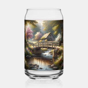 Cottagecore Lente Brug Cottage Scene Blikvorm Glas