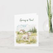 Cottagecore Lente Lamb Wenskaart Kaart (Voorkant)