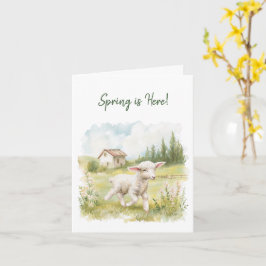 Cottagecore Lente Lamb Wenskaart Kaart