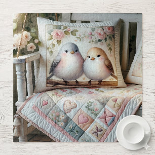 Cottagecore Liefdesvogel Bloemendeken Scene Legpuzzel
