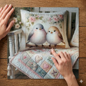 Cottagecore Liefdesvogel Bloemendeken Scene Legpuzzel