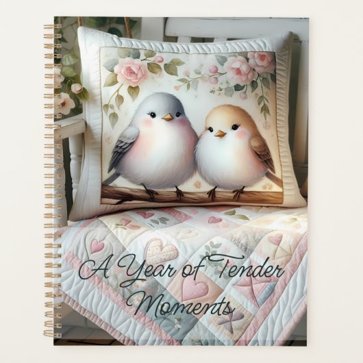 Cottagecore Liefdesvogel Bloemendeken Scene Planner (Voorkant)