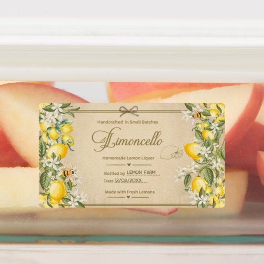 Cottagecore Limoncello Fleslabel Sticker (Aangebracht)