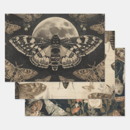 Cottagecore Maanvlinder Gotische Tuin Inpakpapier Vel